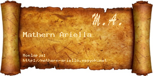 Mathern Ariella névjegykártya